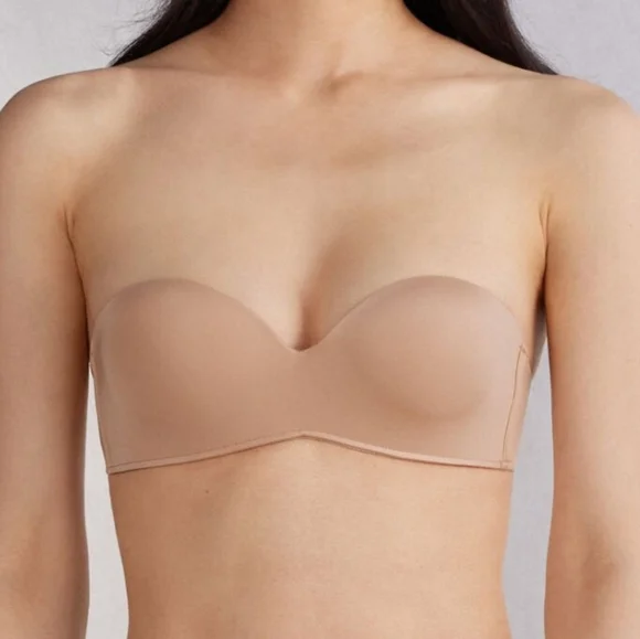 Intimissimi Nude Gioia Strapless Bandeau Push Up Ultralight Microfiber Bra, 36B - Picture 9 of 14
